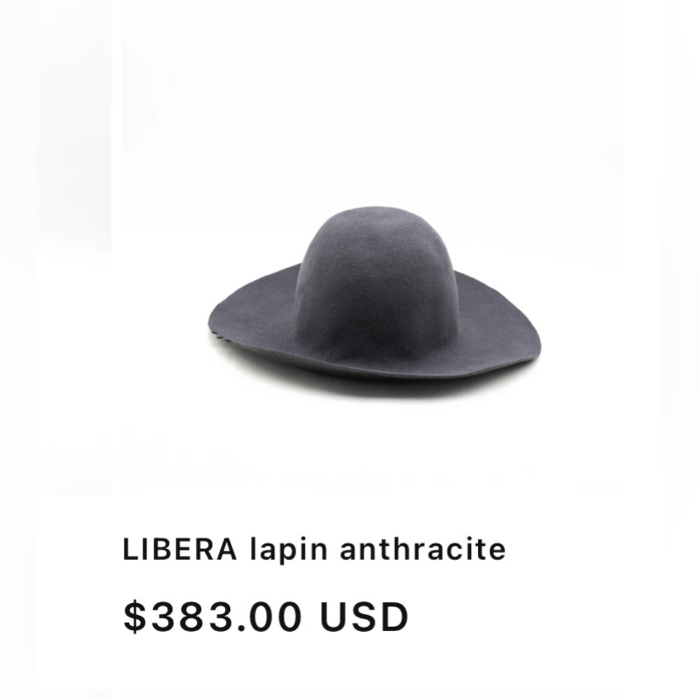 REINHARD PLANK Small Libera Lapin Wool Black Medium Brim Hat Orig $383